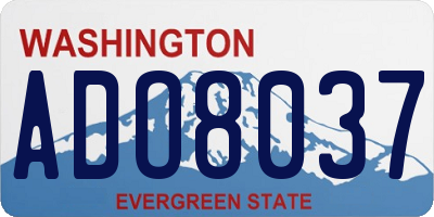 WA license plate ADO8037