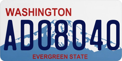 WA license plate ADO8040