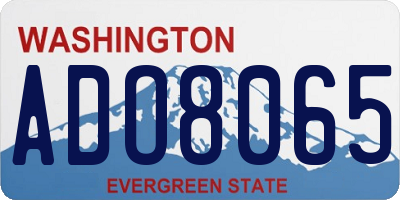WA license plate ADO8065