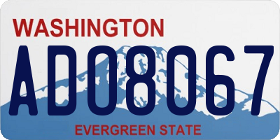 WA license plate ADO8067