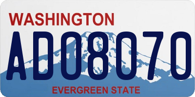 WA license plate ADO8070