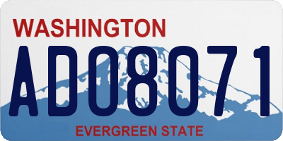 WA license plate ADO8071