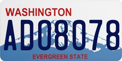 WA license plate ADO8078