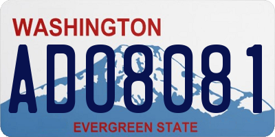 WA license plate ADO8081