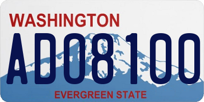 WA license plate ADO8100