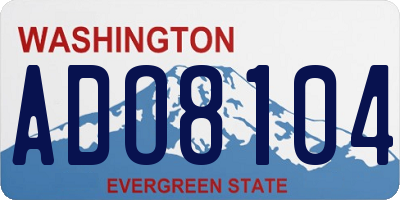WA license plate ADO8104