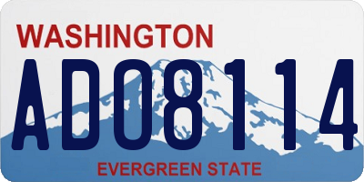 WA license plate ADO8114