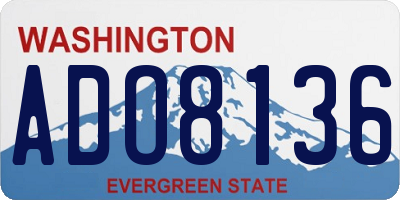 WA license plate ADO8136
