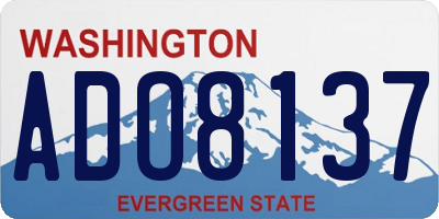 WA license plate ADO8137