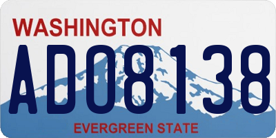 WA license plate ADO8138