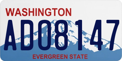 WA license plate ADO8147