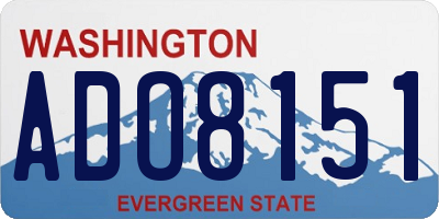 WA license plate ADO8151
