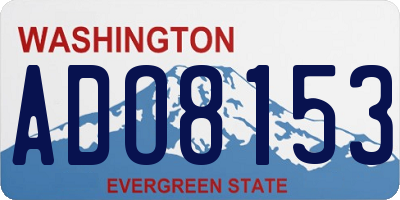 WA license plate ADO8153