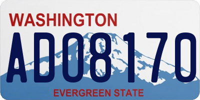 WA license plate ADO8170
