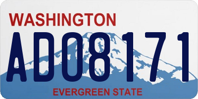 WA license plate ADO8171