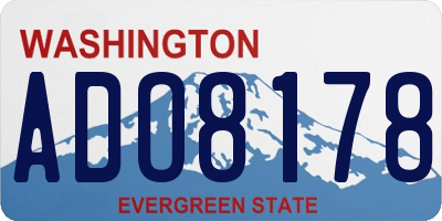 WA license plate ADO8178