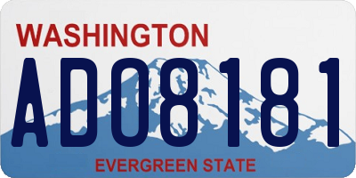 WA license plate ADO8181