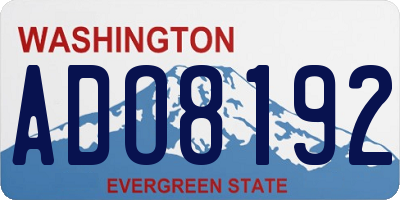 WA license plate ADO8192