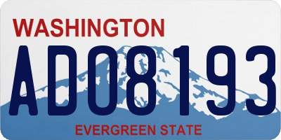 WA license plate ADO8193