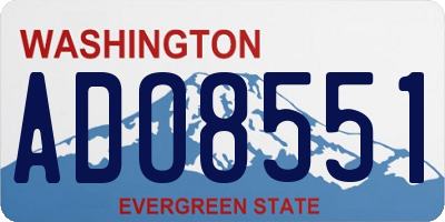 WA license plate ADO8551