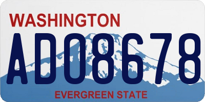 WA license plate ADO8678