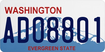 WA license plate ADO8801
