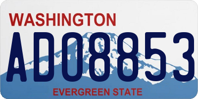 WA license plate ADO8853