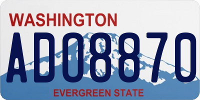 WA license plate ADO8870