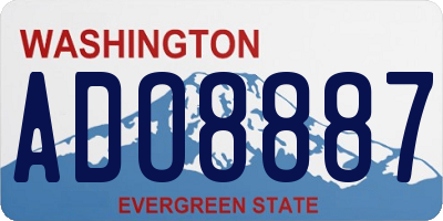 WA license plate ADO8887