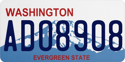 WA license plate ADO8908