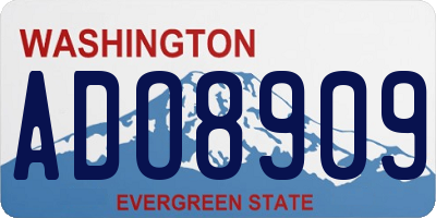 WA license plate ADO8909