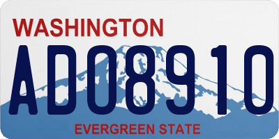 WA license plate ADO8910