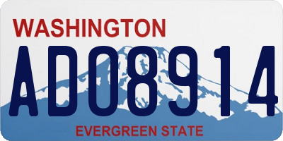 WA license plate ADO8914