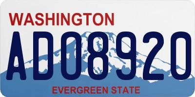 WA license plate ADO8920