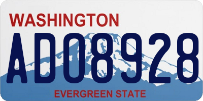 WA license plate ADO8928