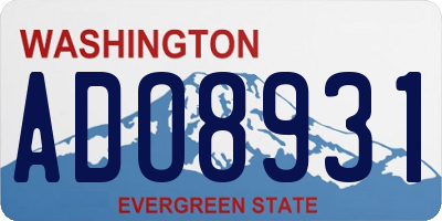 WA license plate ADO8931