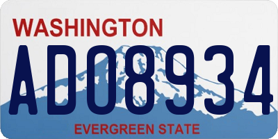 WA license plate ADO8934