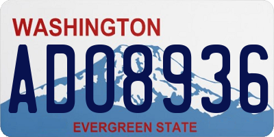WA license plate ADO8936
