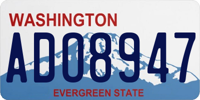 WA license plate ADO8947
