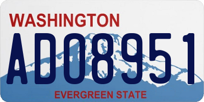 WA license plate ADO8951