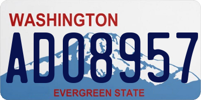 WA license plate ADO8957