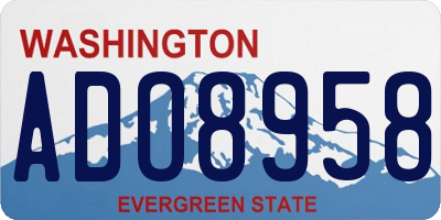 WA license plate ADO8958