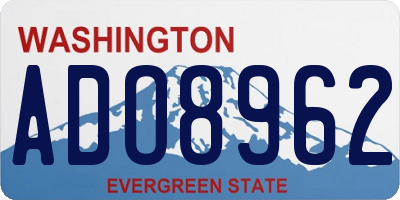 WA license plate ADO8962