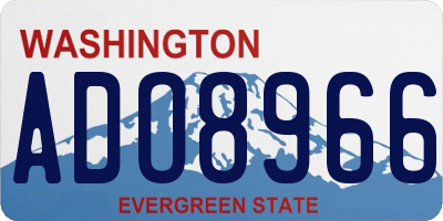 WA license plate ADO8966