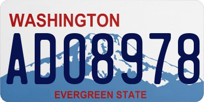 WA license plate ADO8978
