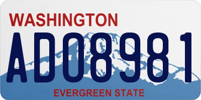 WA license plate ADO8981