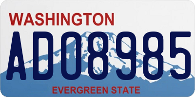 WA license plate ADO8985