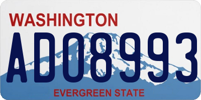 WA license plate ADO8993