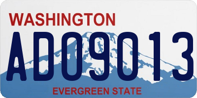 WA license plate ADO9013