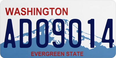 WA license plate ADO9014